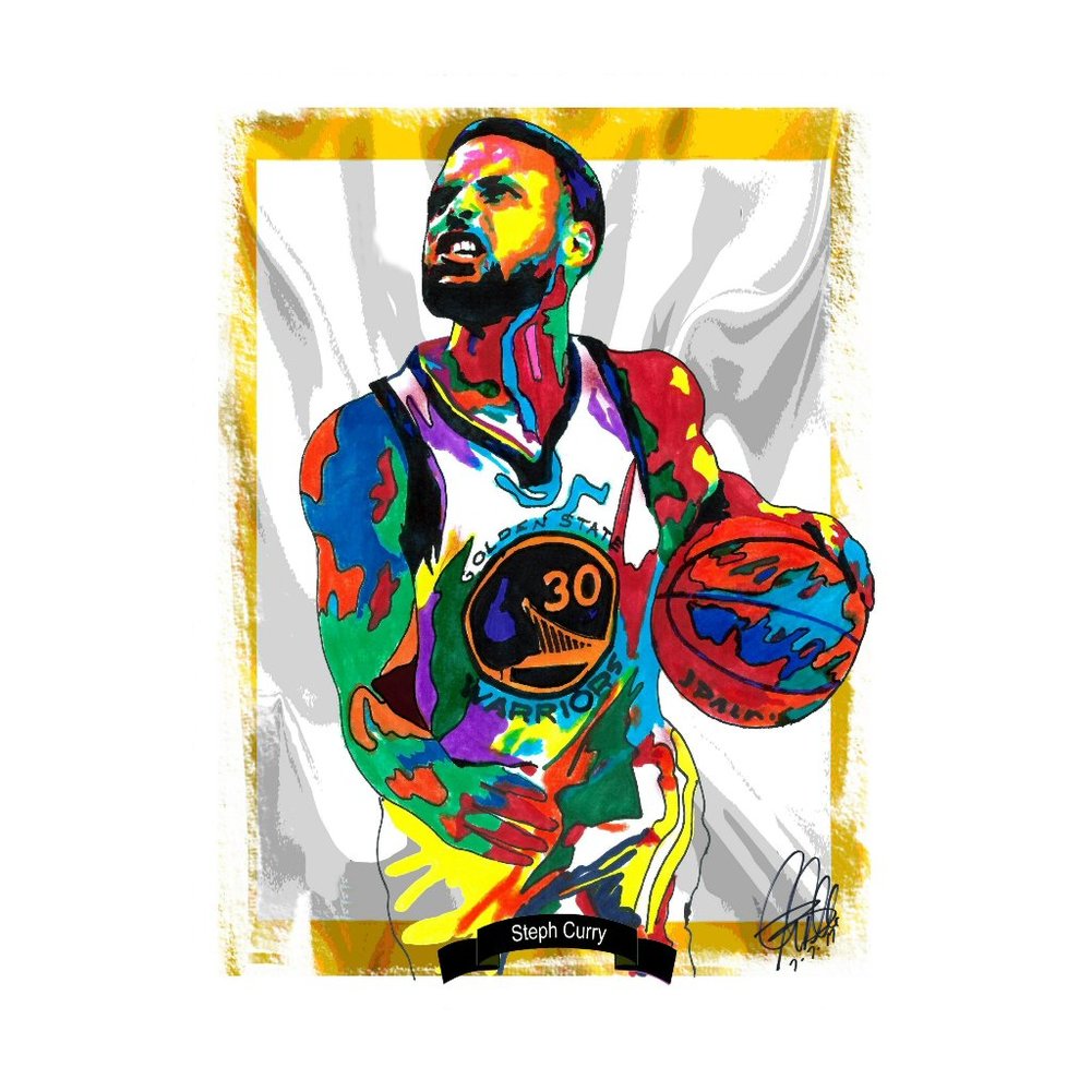 Steph Curry Golden State Warriors Basketball Poster Print Wall Art 11x17